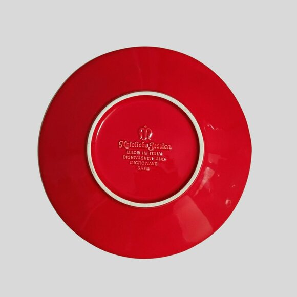Maioliche Jessica Red Dinner Plate 11" Made in Italy, Italian Ceramics Scroll - Picture 3 of 4
